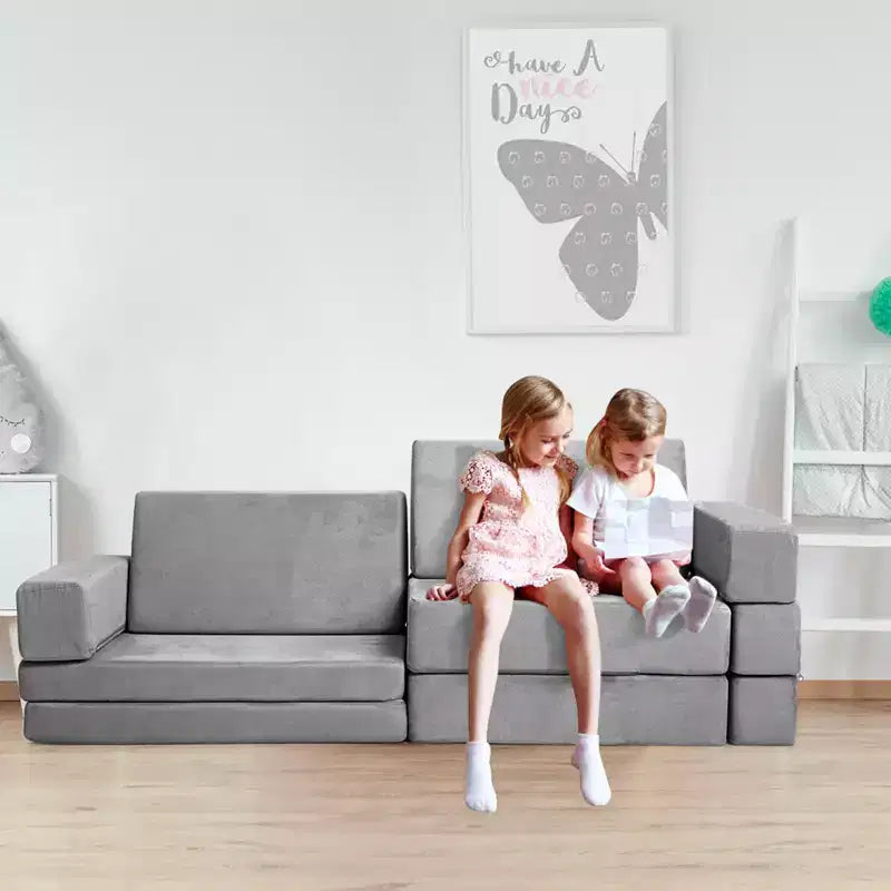 Kids Sofa Couch, Modular Baby Floor Sofa, Toddler Play Couch for Playroom Furniture, Sectional Couch for Children, Convertible Foam and Floor Cushion