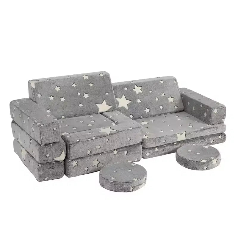 Kids Sofa Couch, Modular Baby Floor Sofa, Toddler Play Couch for Playroom Furniture, Sectional Couch for Children, Convertible Foam and Floor Cushion