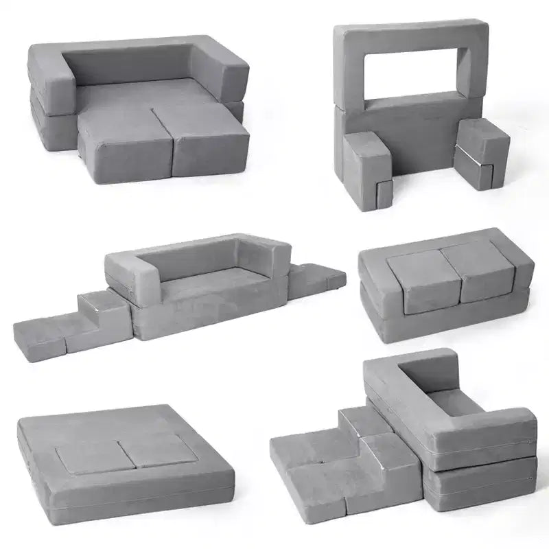 Kids Sofa Couch, Modular Baby Floor Sofa, Toddler Play Couch for Playroom Furniture, Sectional Couch for Children, Convertible Foam and Floor Cushion