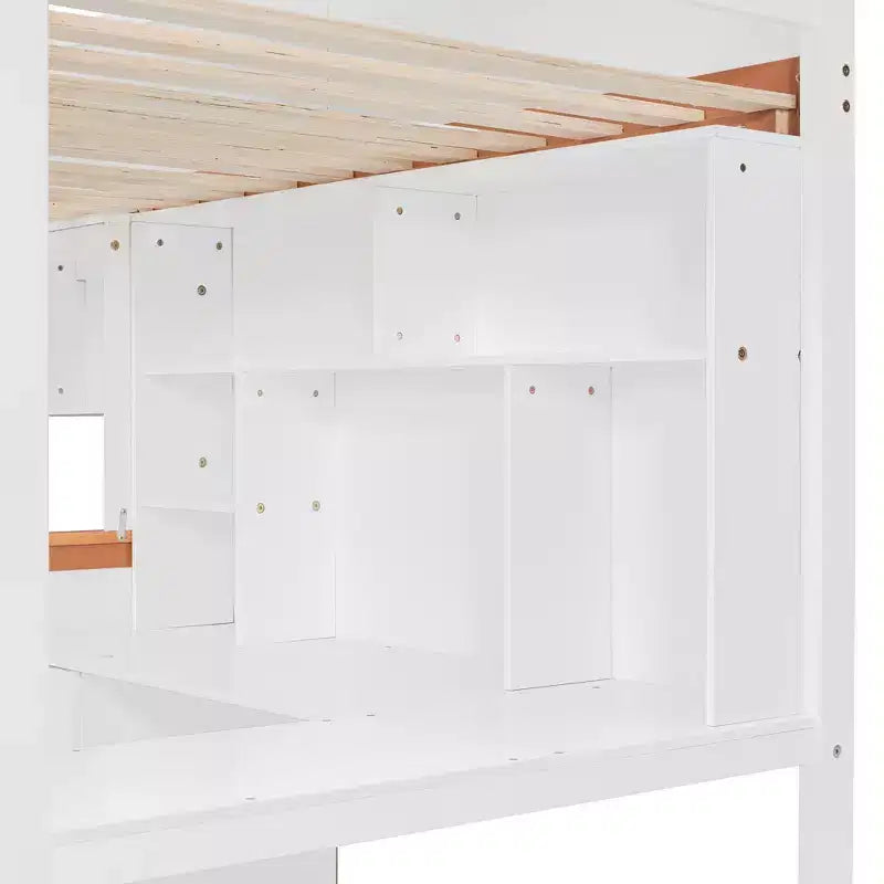 Lit superposé double sur complet Merax Ultimate avec bureau, armoire de rangement, tiroirs et étagères