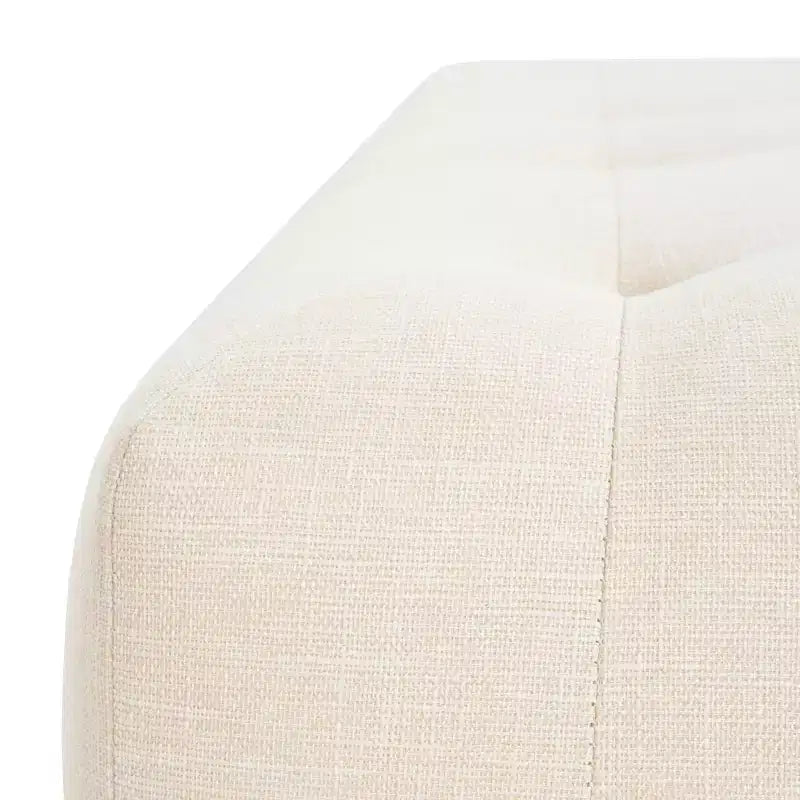 Banc capitonné en lin en bois d'hévéa moderne Korin Christopher Knight Home