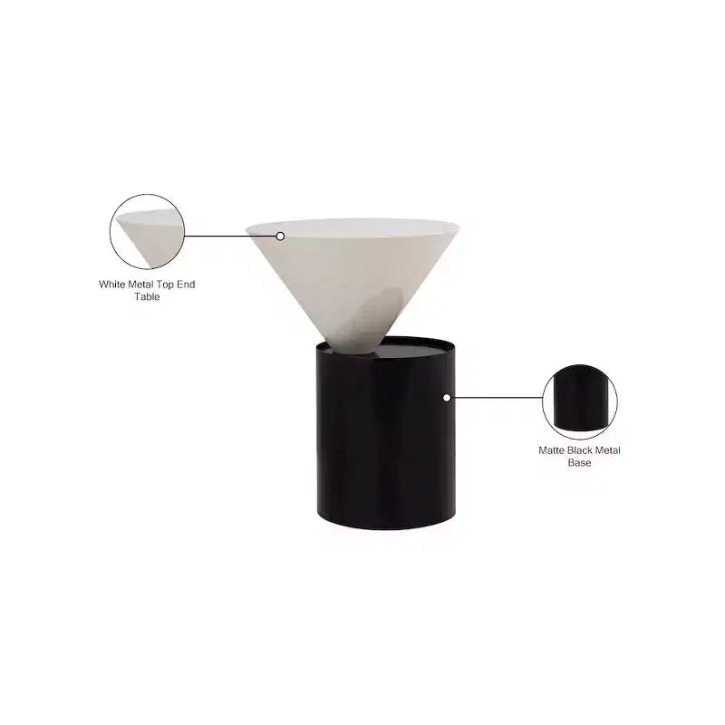 Meridian Furniture, Table d'appoint Damon blanche