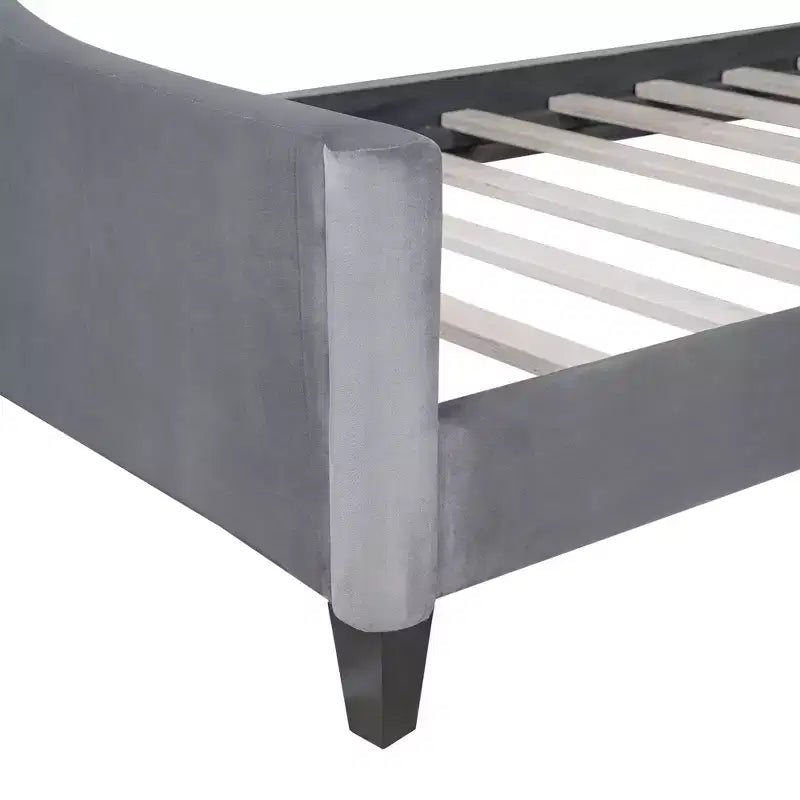 Merax Modern Curved Velvet Daybed with Tufted Backrest