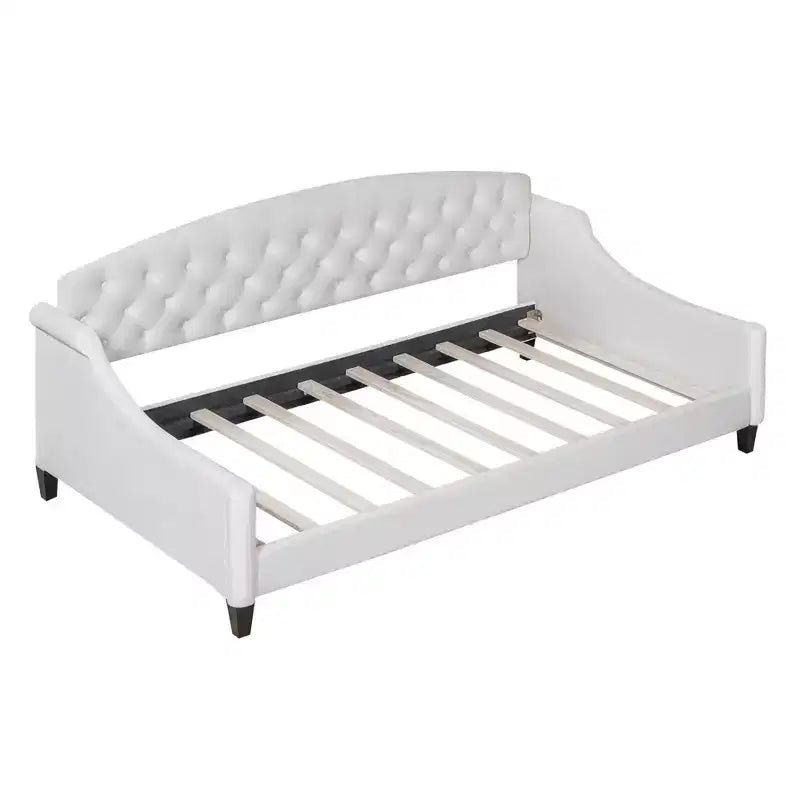 Merax Modern Curved Velvet Daybed with Tufted Backrest