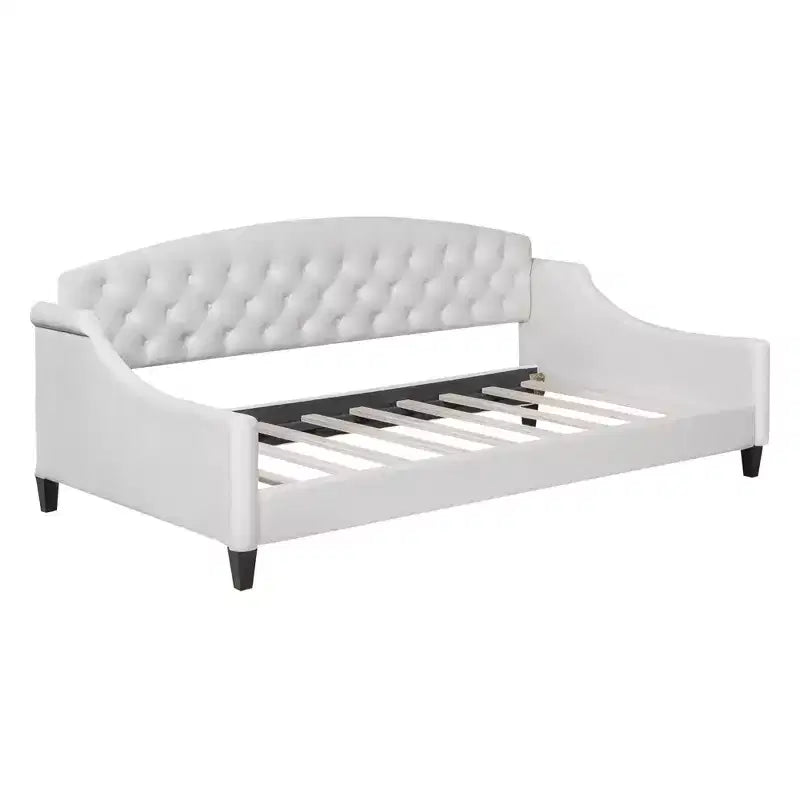 Merax Modern Curved Velvet Daybed with Tufted Backrest
