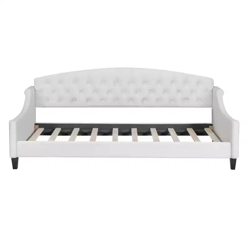 Merax Modern Curved Velvet Daybed with Tufted Backrest
