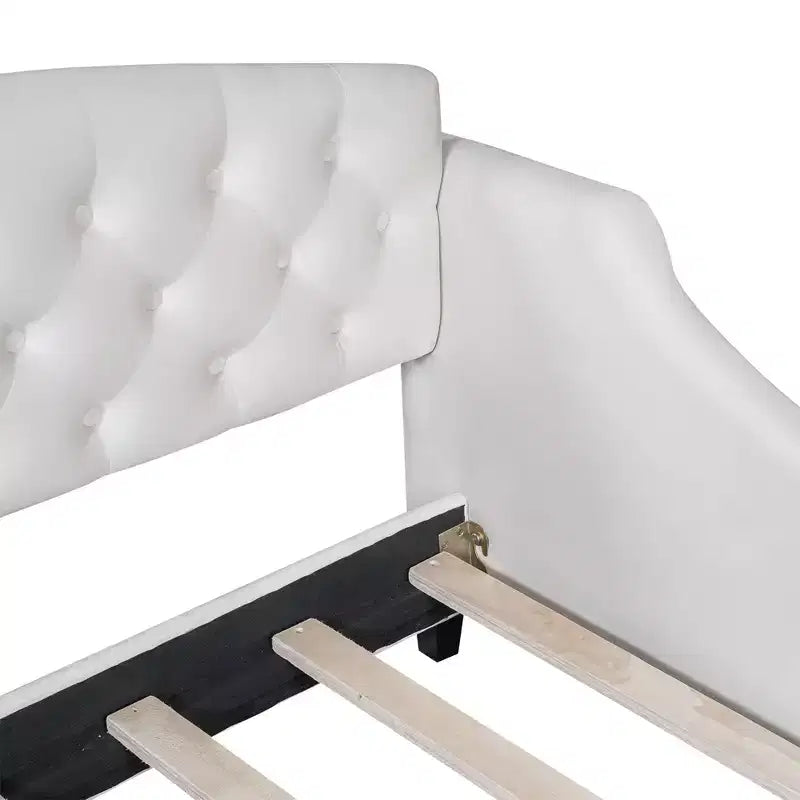 Merax Modern Curved Velvet Daybed with Tufted Backrest