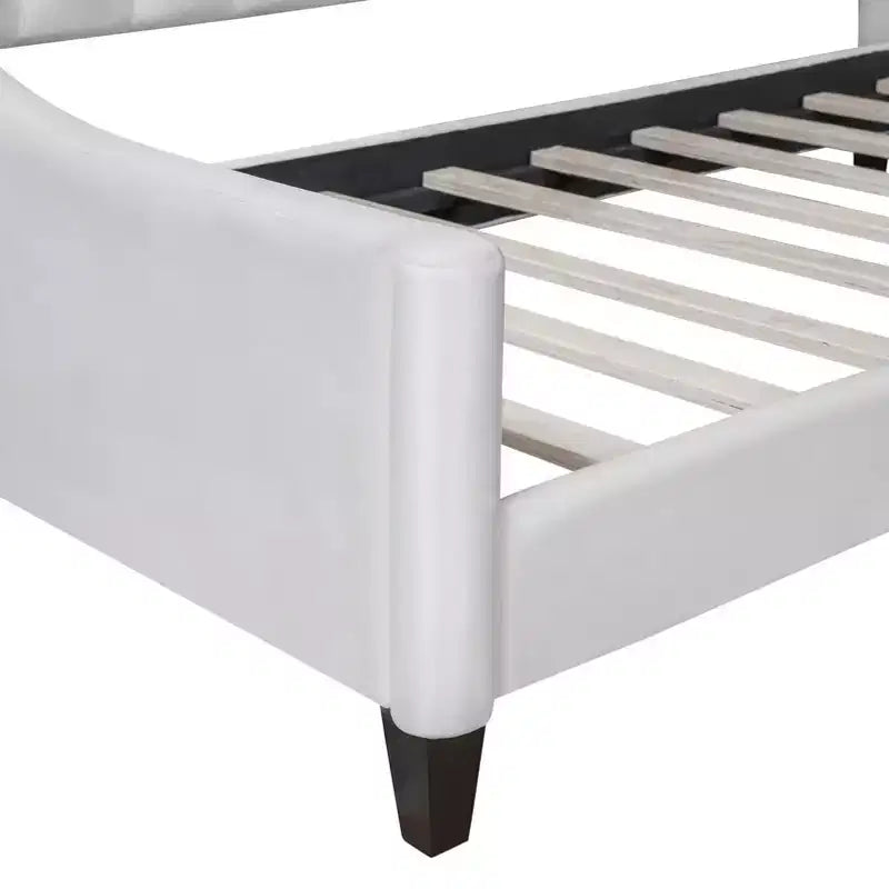 Merax Modern Curved Velvet Daybed with Tufted Backrest