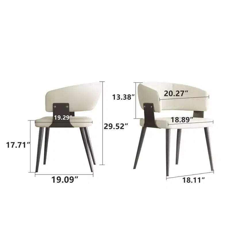 Gaoyangjiaju Modern Upholstered Dining Chair with Curved Barrel Back and Sturdy Metal Legs - Chic Side Chair for Dining Room & Office