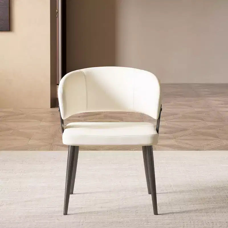 Gaoyangjiaju Modern Upholstered Dining Chair with Curved Barrel Back and Sturdy Metal Legs - Chic Side Chair for Dining Room & Office
