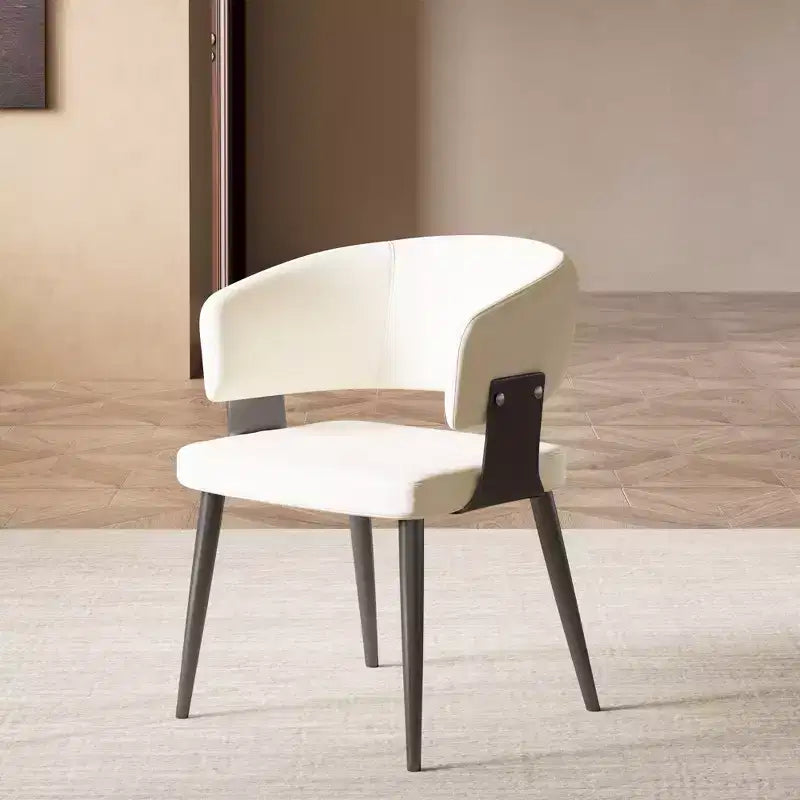 Gaoyangjiaju Modern Upholstered Dining Chair with Curved Barrel Back and Sturdy Metal Legs - Chic Side Chair for Dining Room & Office
