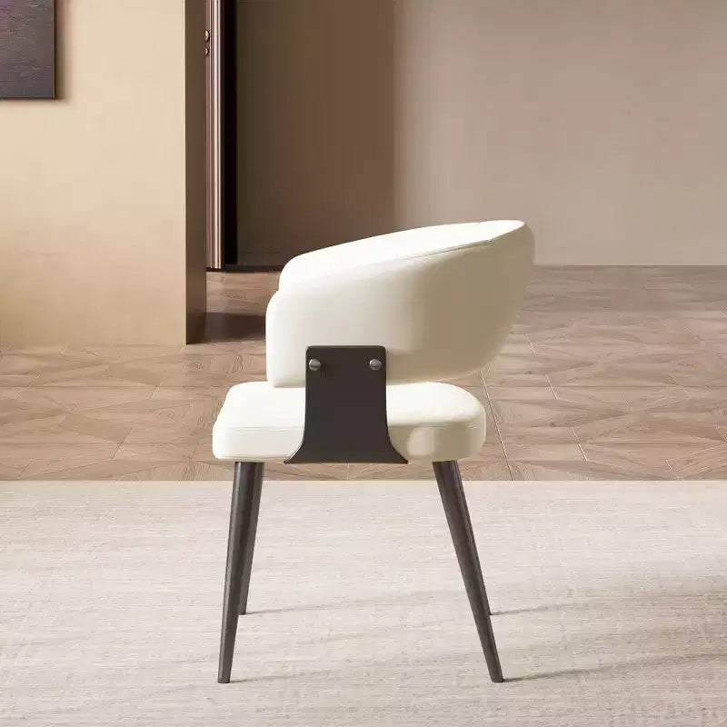 Gaoyangjiaju Modern Upholstered Dining Chair with Curved Barrel Back and Sturdy Metal Legs - Chic Side Chair for Dining Room & Office