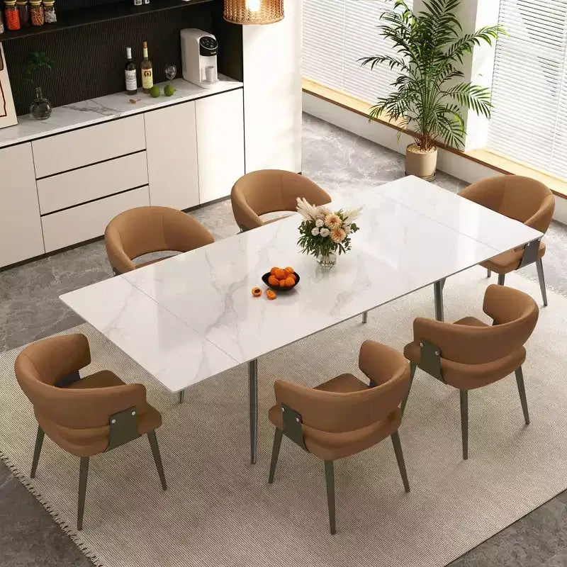 Gaoyangjiaju Modern Upholstered Dining Chair with Curved Barrel Back and Sturdy Metal Legs - Chic Side Chair for Dining Room & Office