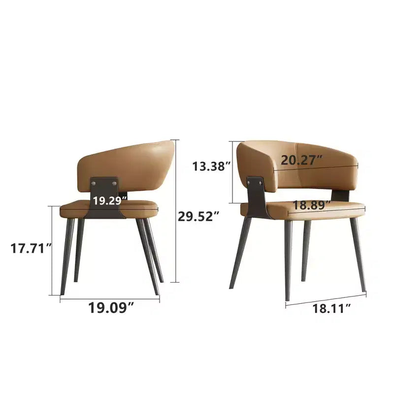 Gaoyangjiaju Modern Upholstered Dining Chair with Curved Barrel Back and Sturdy Metal Legs - Chic Side Chair for Dining Room & Office