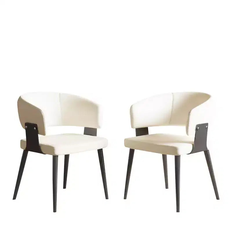 Gaoyangjiaju Modern Upholstered Dining Chair with Curved Barrel Back and Sturdy Metal Legs - Chic Side Chair for Dining Room & Office