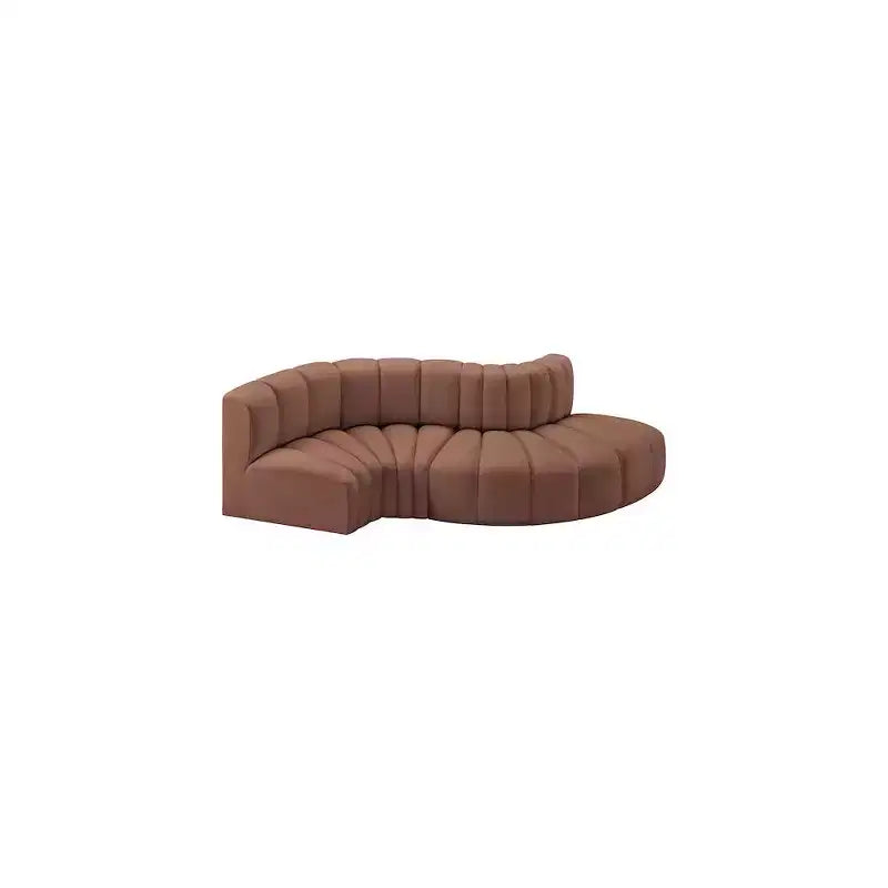 Meridian Furniture, Canapé Modulable Arc en Cuir Vegan Cognac
