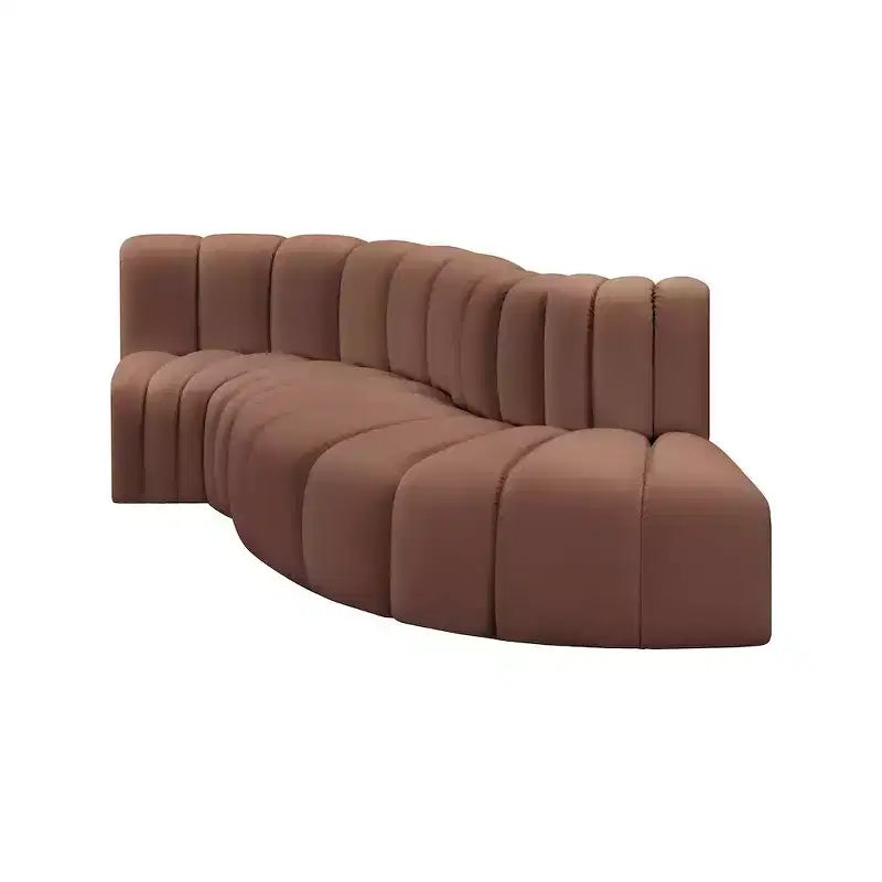 Meridian Furniture, Canapé Modulable Arc en Cuir Vegan Cognac