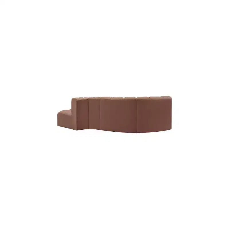Meridian Furniture, Canapé Modulable Arc en Cuir Vegan Cognac