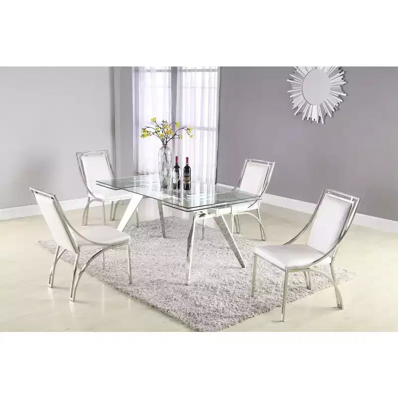 Chintaly Imports,Contemporary Open Frame Side Chair - Set of 2