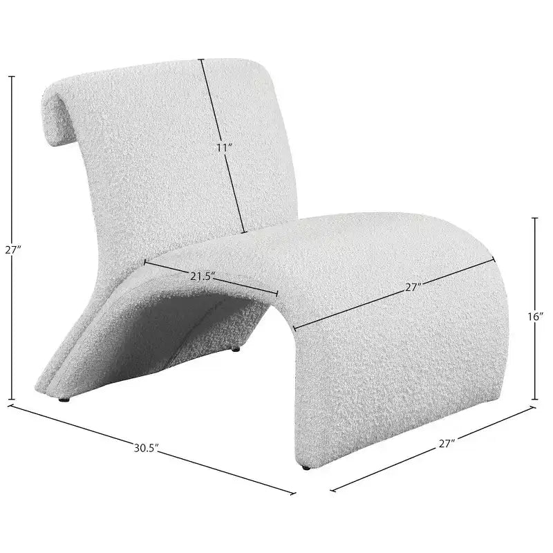 Meridian Furniture,Mulberry Boucle Fabric Accent Chair