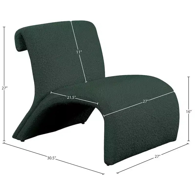 Meridian Furniture,Mulberry Boucle Fabric Accent Chair