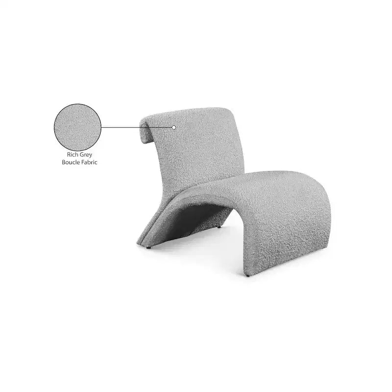 Meridian Furniture,Mulberry Boucle Fabric Accent Chair