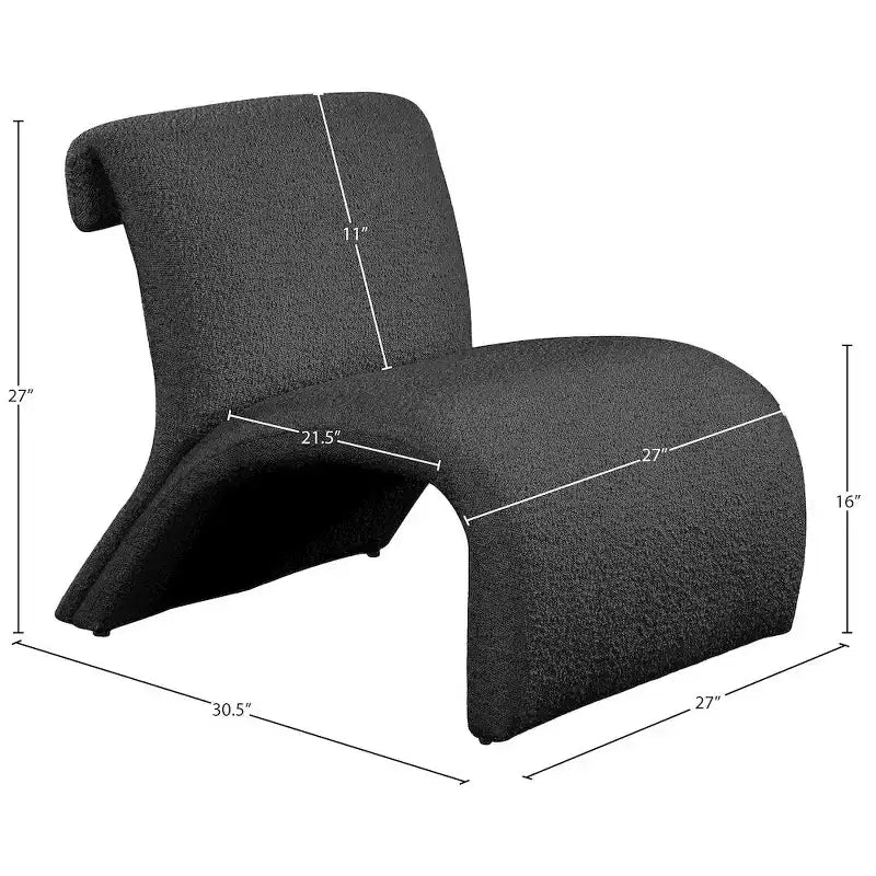 Meridian Furniture,Mulberry Boucle Fabric Accent Chair