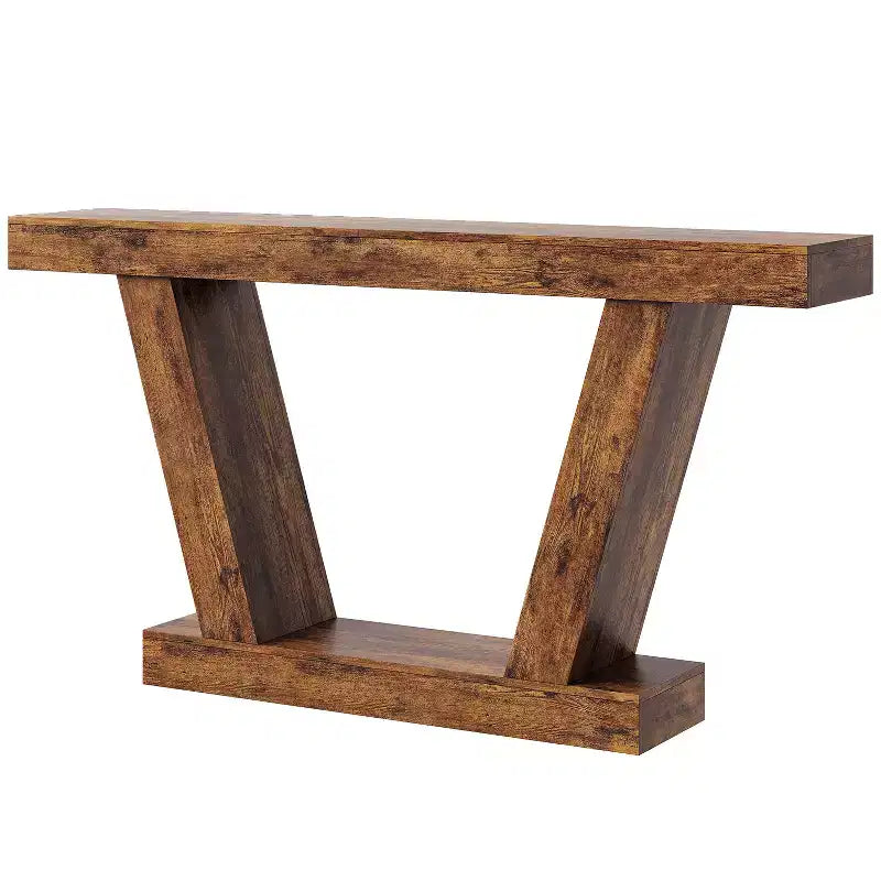 Farmhouse Extra-Long Narrow Console Table, 2-Tier Sofa Table Behind Couch, Entryway Accent Table for Hallway, Foyer & Living Room