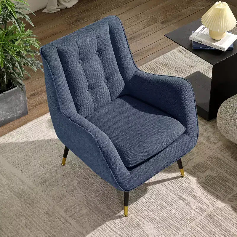 Art Leon Comfortable Fabric Accent Chair with Armrest and Button-tufted Back