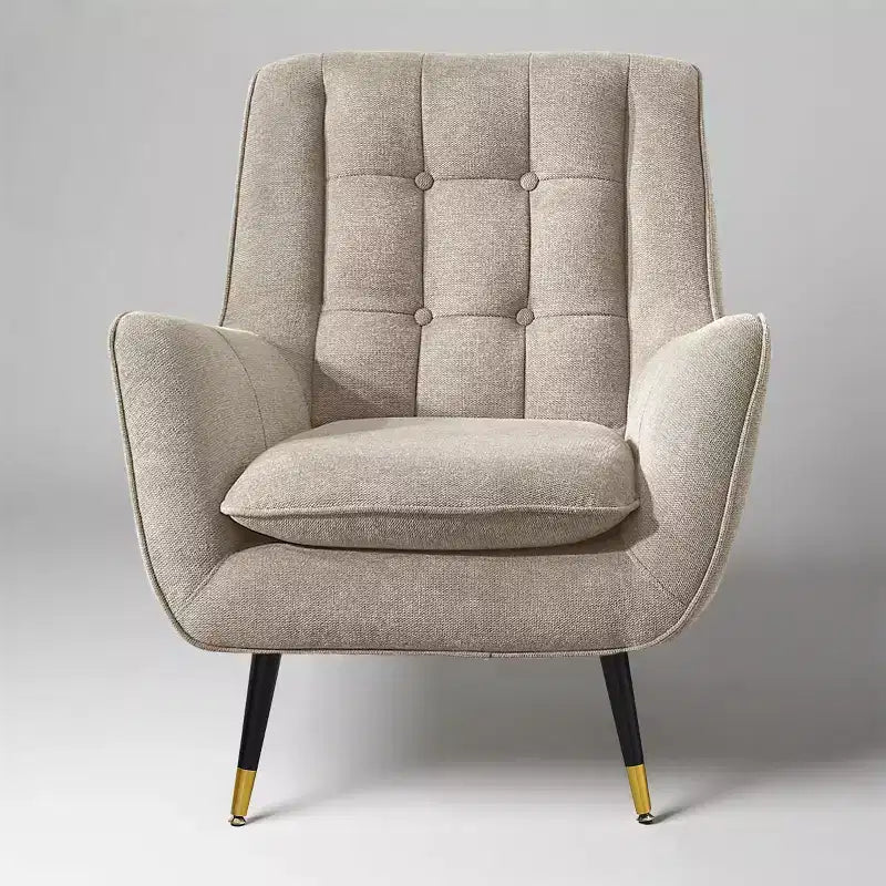 Art Leon Comfortable Fabric Accent Chair with Armrest and Button-tufted Back