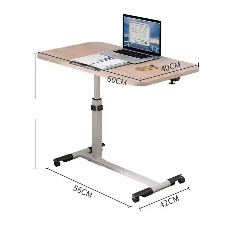 TROPOW Side Table with Wheels, Laptop Table, Height Adjustable, Computer Table, Laptop Table, PC Table