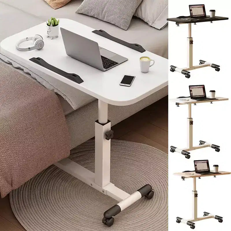 TROPOW Side Table with Wheels, Laptop Table, Height Adjustable, Computer Table, Laptop Table, PC Table