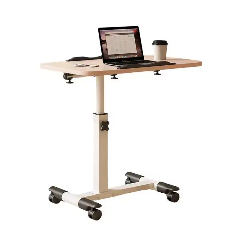 TROPOW Side Table with Wheels, Laptop Table, Height Adjustable, Computer Table, Laptop Table, PC Table
