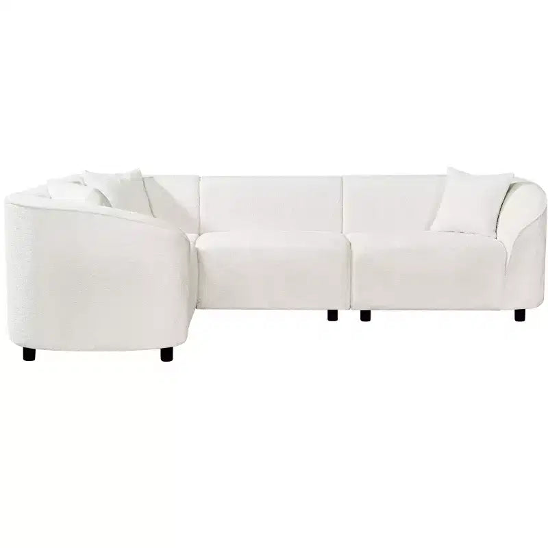 104 L-Shaped Curved SectionalPremium Boucl Upholstery and Sculptural Four-Seat Luxury for Spacious Living