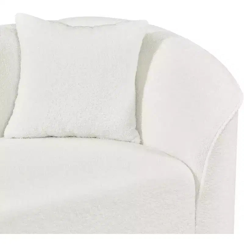 104 L-Shaped Curved SectionalPremium Boucl Upholstery and Sculptural Four-Seat Luxury for Spacious Living
