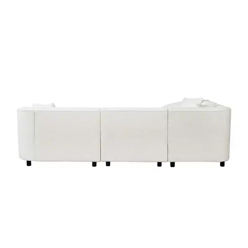 104 L-Shaped Curved SectionalPremium Boucl Upholstery and Sculptural Four-Seat Luxury for Spacious Living
