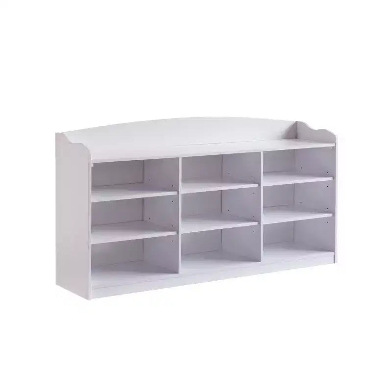Okak Modern Shoe Cabinet, Storage Cabinet with Nine Shelves, Display Cabinet for Living Room, Entryway, Hallway, White