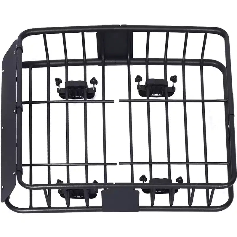 150LB Heavy Duty Roof Rack Basket, 39.2x43.7 Universal Roof Rack Cargo Carrier Basket Rooftop Luggage Holder Weather Resistant Top Mount Cargo Rack