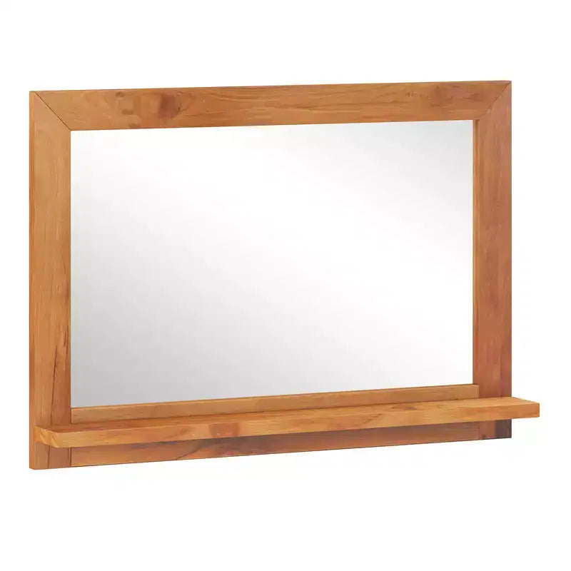 Costway 27.5 x 20 Inch Rectangle Decorative Mirror Farmhouse Wall Mirror with Shelf