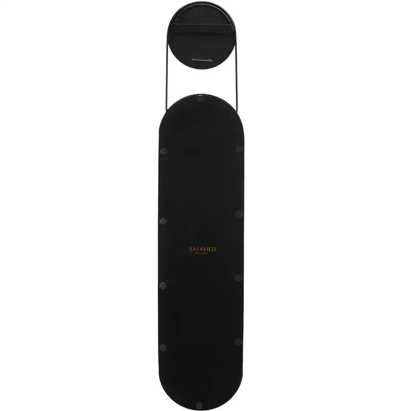 Specchio da parete rettangolare sottile, 12,5 x 61 pollici, nero opaco