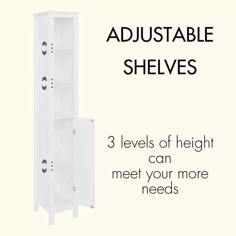 GDFStudio Marcotte Bathroom Storage Cabinet with Adjustable Shelves and Reversible Doors