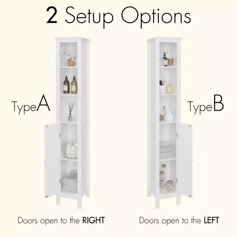 GDFStudio Marcotte Bathroom Storage Cabinet with Adjustable Shelves and Reversible Doors