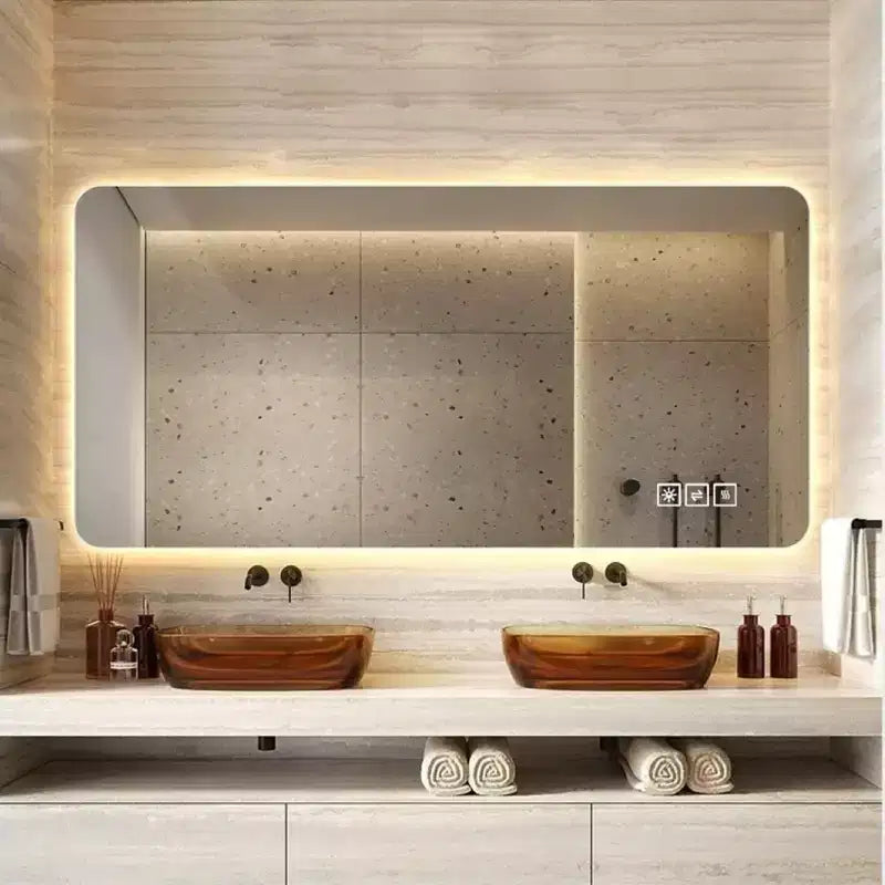 Whisen Rimless Touchable Bathroom Wall Mirror with Defogging Function