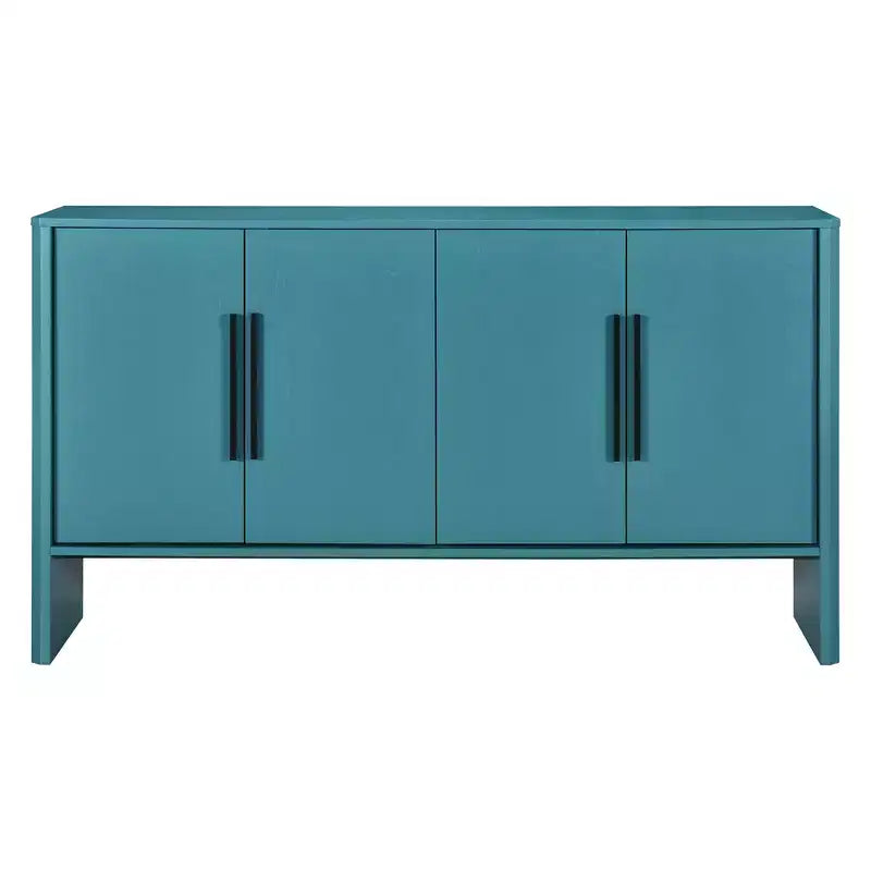 MAYEERTY Sideboard Buffet Cabinet with Storage Adjustable Shelves and Long Handles 4 Door Wood Sideboard for Kitchen Living Room