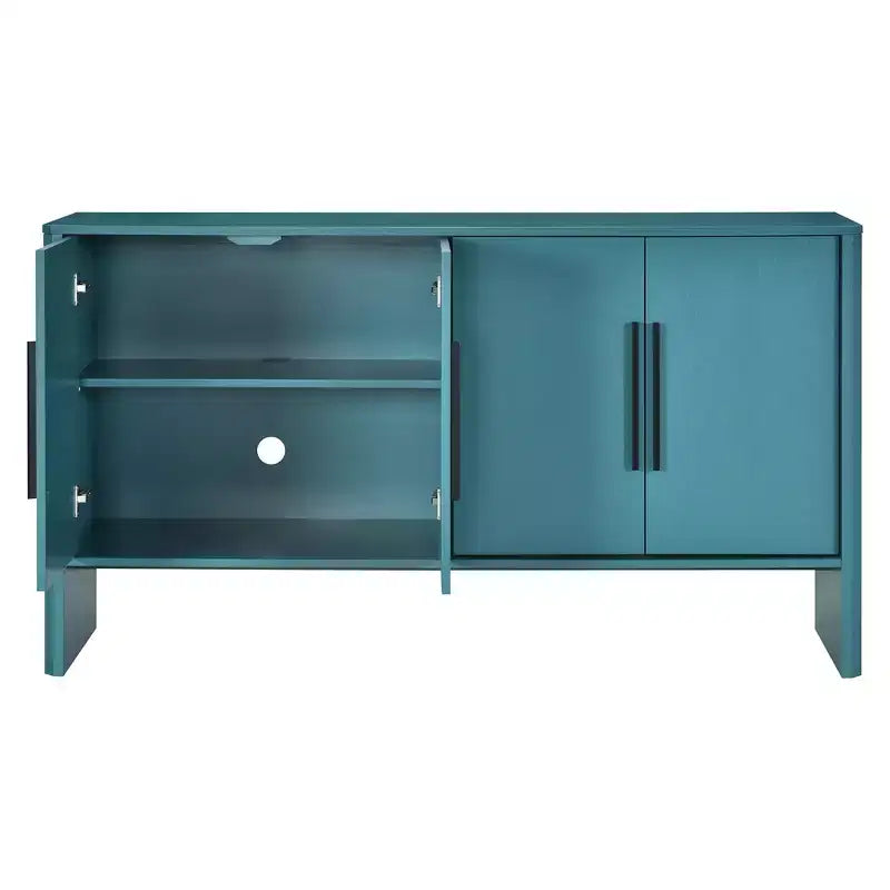 MAYEERTY Sideboard Buffet Cabinet with Storage Adjustable Shelves and Long Handles 4 Door Wood Sideboard for Kitchen Living Room