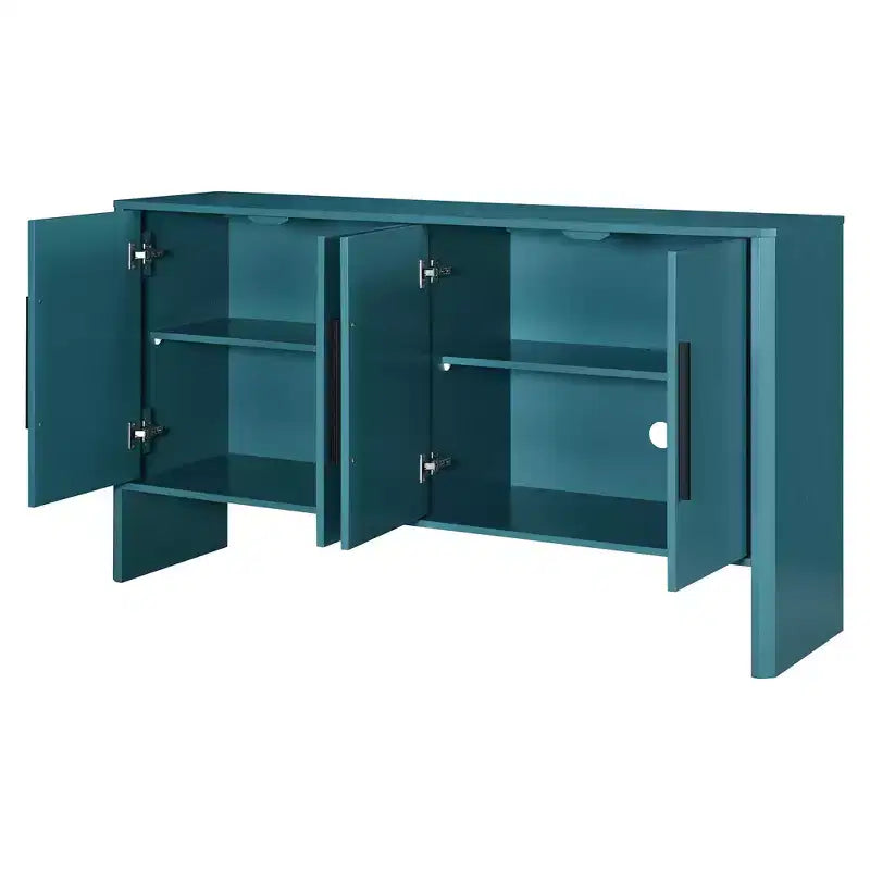 MAYEERTY Sideboard Buffet Cabinet with Storage Adjustable Shelves and Long Handles 4 Door Wood Sideboard for Kitchen Living Room