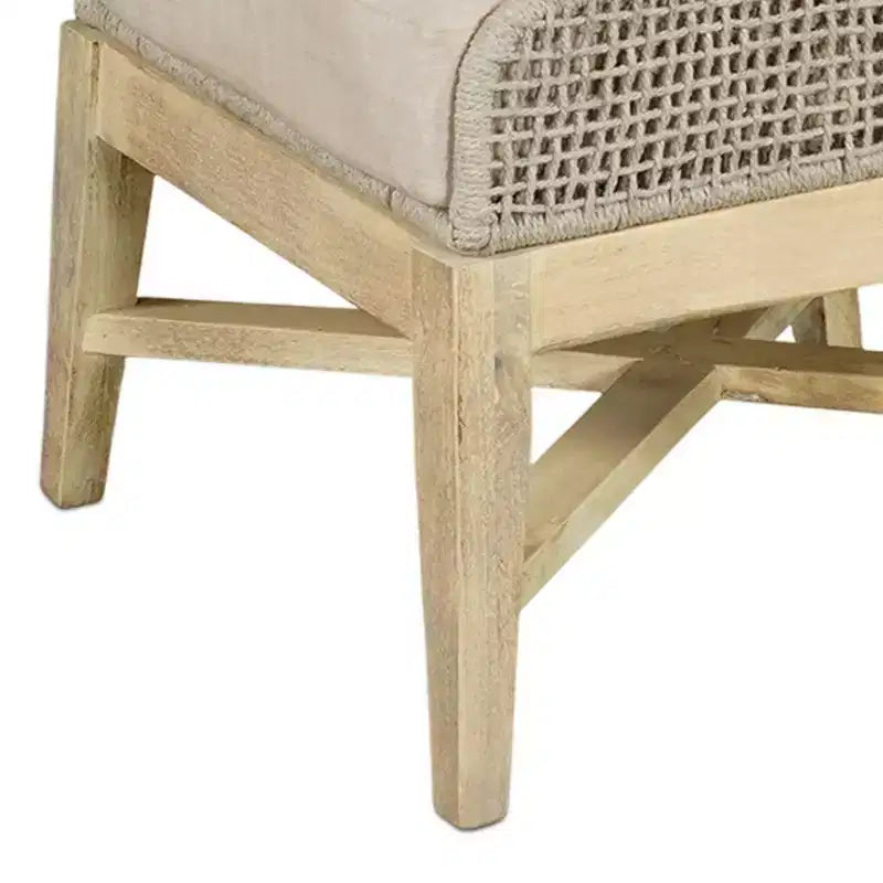 Lot de 2 chaises de salle à manger Royal Hampton | Bois de manguier fabriqué à la main | Tressage en corde de coton