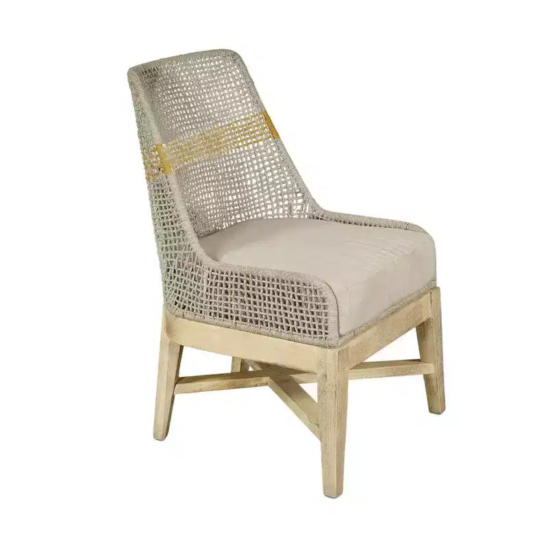 Lot de 2 chaises de salle à manger Royal Hampton | Bois de manguier fabriqué à la main | Tressage en corde de coton