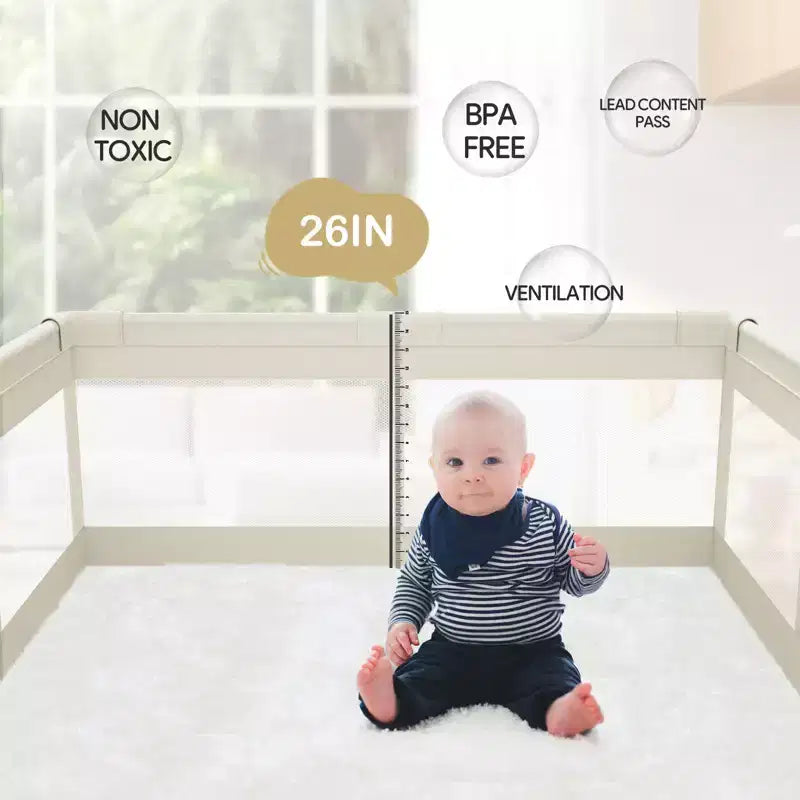 Fodoss 59x59in Baby Playpen  Safe and Durable Activity Fence for Babies and Toddlers, Indoor & Outdoor Use, Perfect for Playtime and Learning