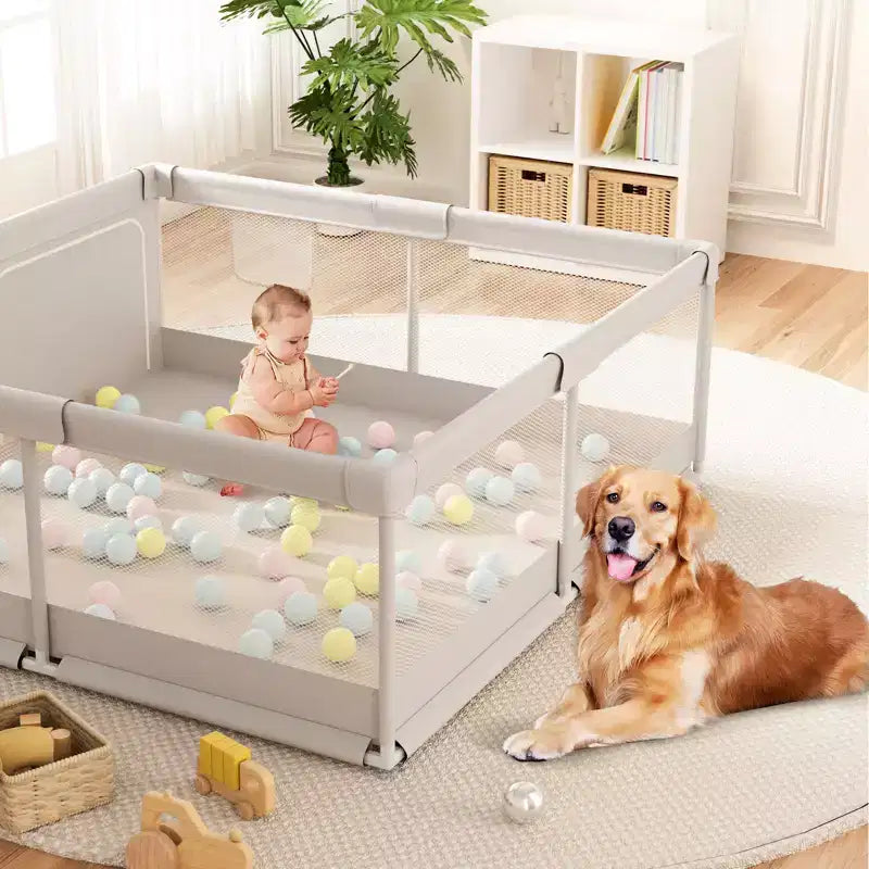 Fodoss 59x59in Baby Playpen  Safe and Durable Activity Fence for Babies and Toddlers, Indoor & Outdoor Use, Perfect for Playtime and Learning